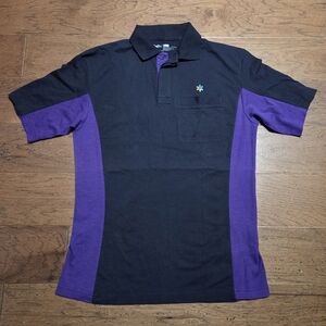 FedEx Men's Black and Purple Polo Shirt Large